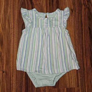 5 For $25 Carter's Pastel Striped Dress With Flutter Sleeves Baby Size 9 M